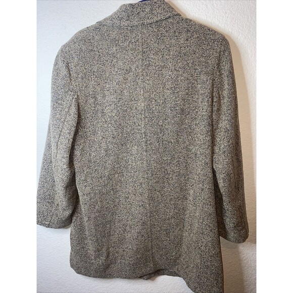 Mino Lombardi Wool Silk Tweed Womens 12 Zip Trench Jacket gorp Speckle ITALY - Picture 8 of 12